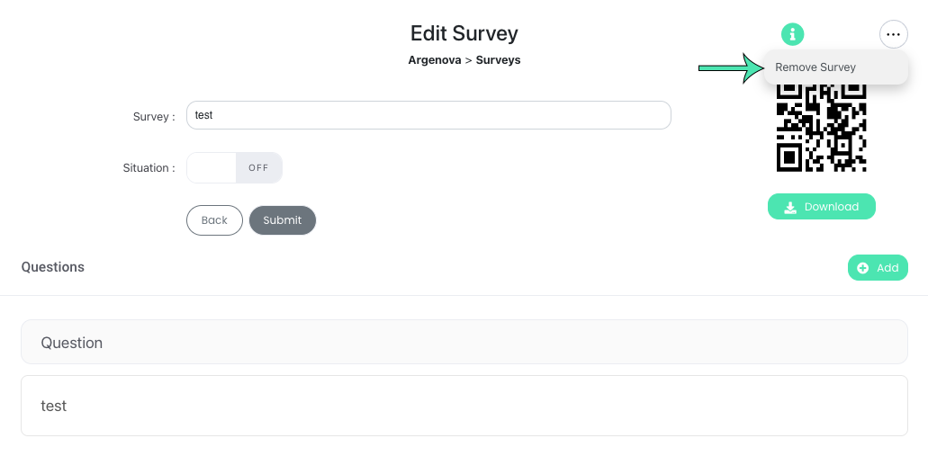 delete a survey