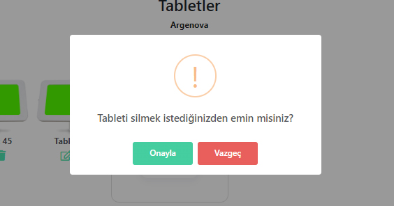 Tablet silme onay