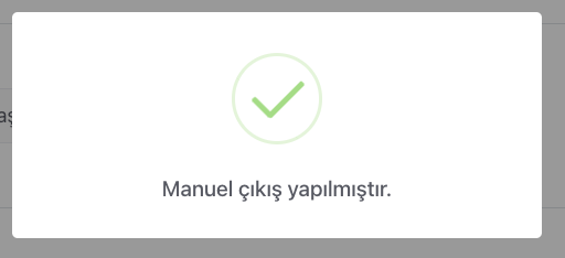 İşlem tamamlandı ekranı