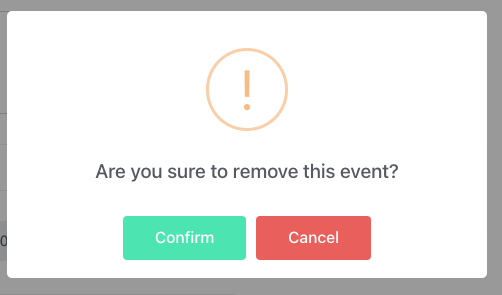 "Confirm" screen