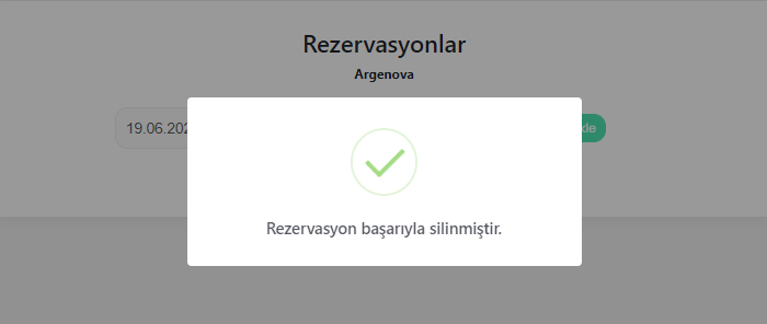 İşlem tamamlandı ekranı