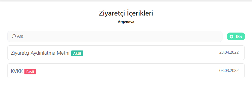 Gir-in ziyaretçi içerikleri ekranı