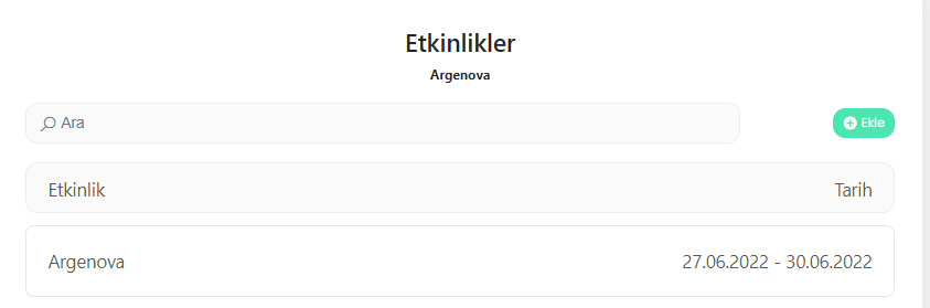 Etkinlikler